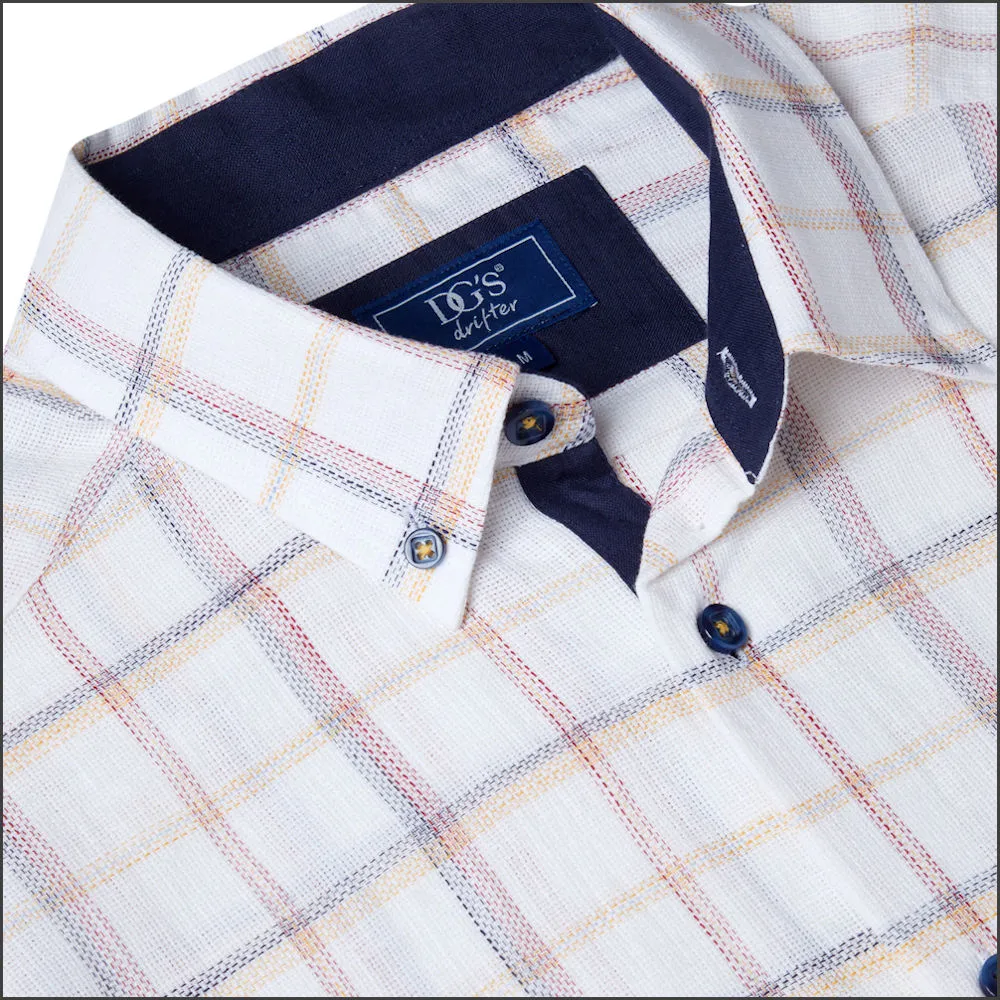 Dg's White Multi Check SS Shirt^