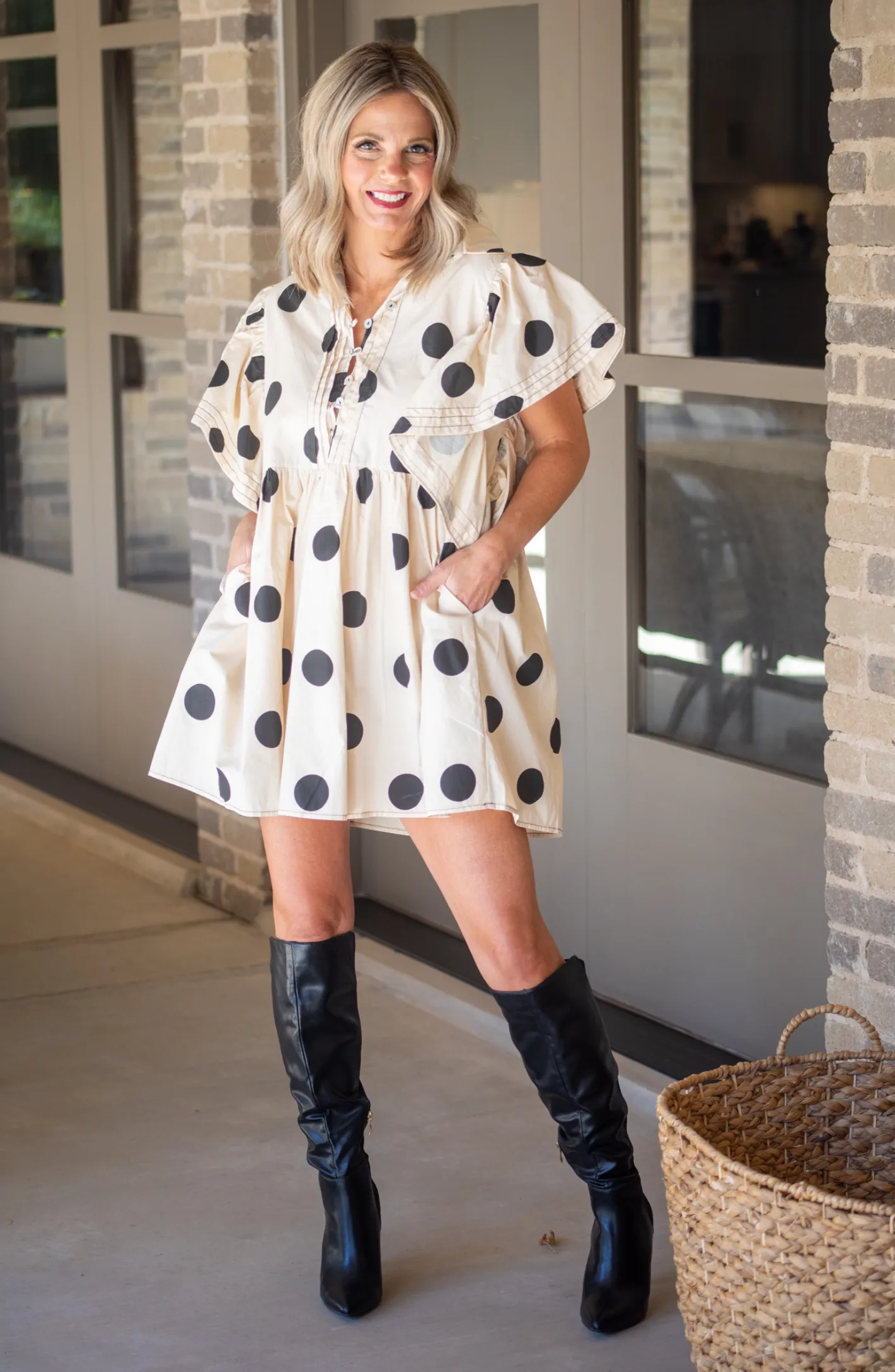 Endless Crush Cream Polka Dot Mini Dress