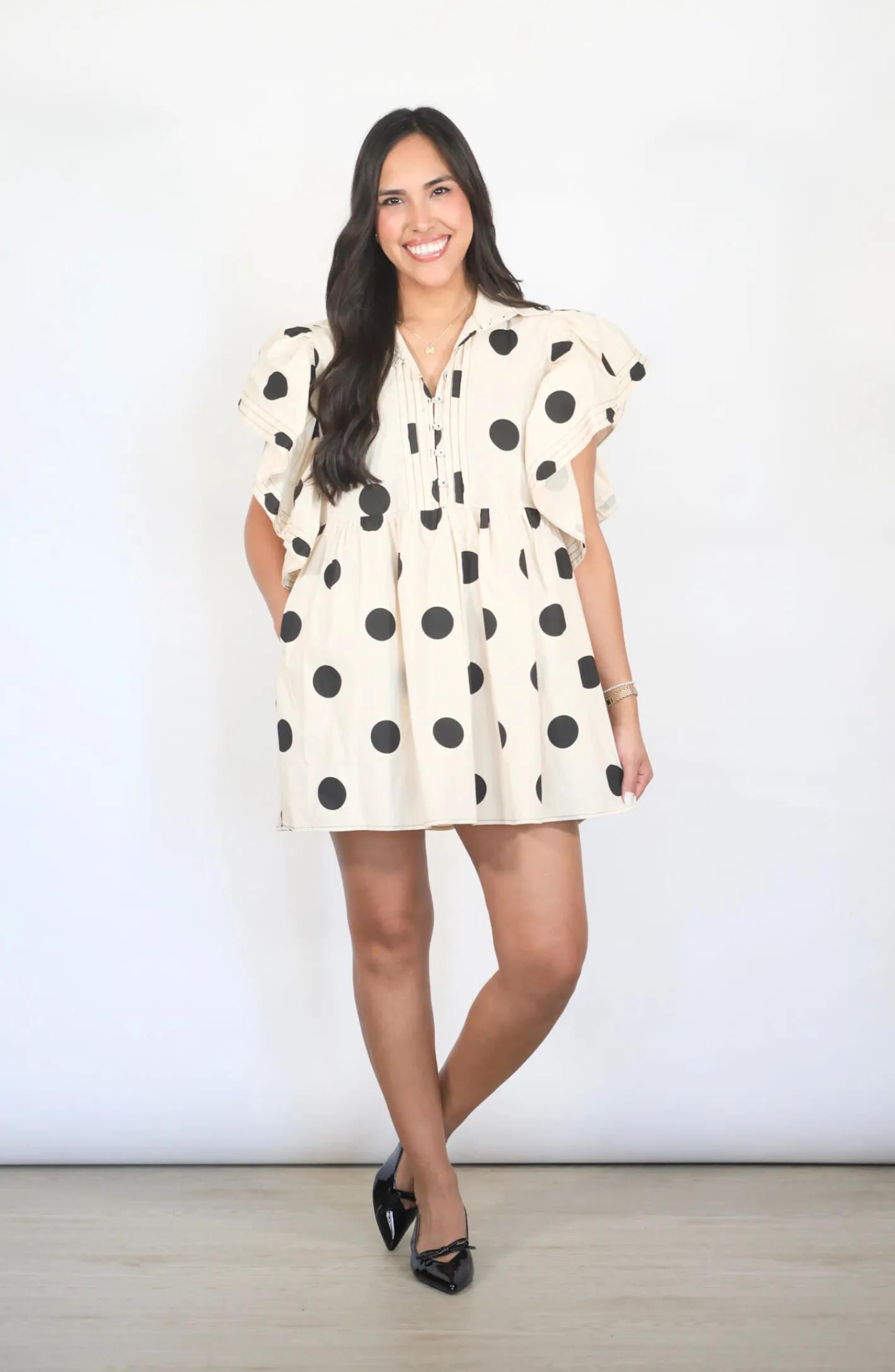 Endless Crush Cream Polka Dot Mini Dress