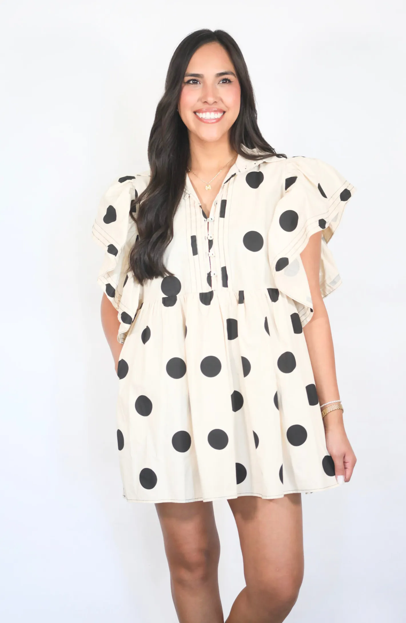 Endless Crush Cream Polka Dot Mini Dress