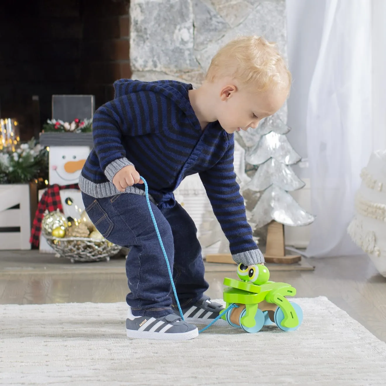 First Play Frolicking Frog Wooden Pull Toy