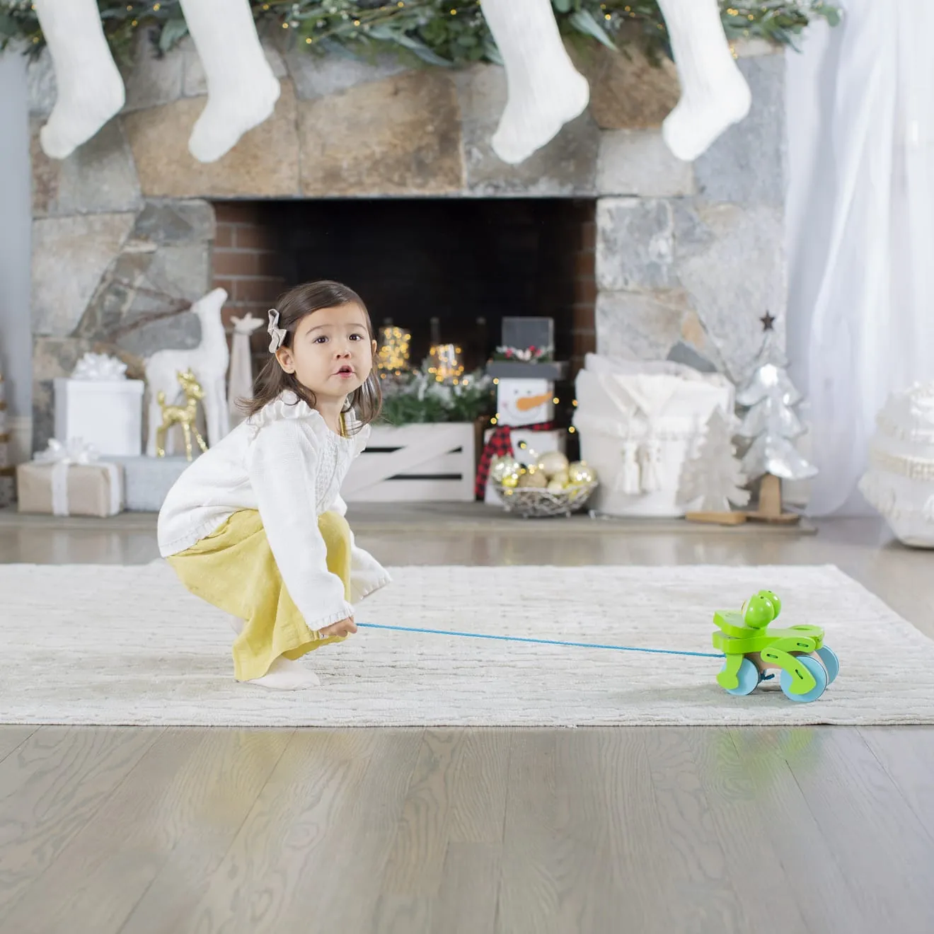 First Play Frolicking Frog Wooden Pull Toy