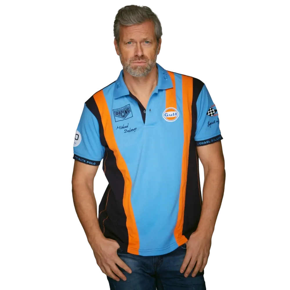 Gulf Racing Team Polo in Cobalt