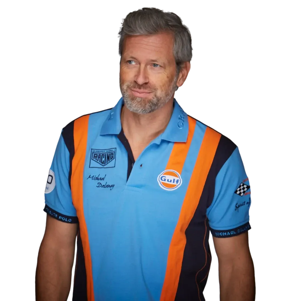 Gulf Racing Team Polo in Cobalt