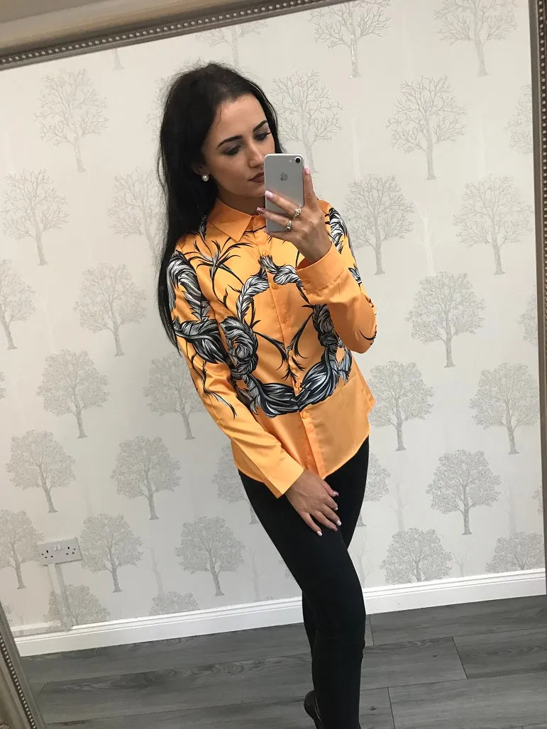 Hattie Yellow Floral Print Long Sleeve Blouse