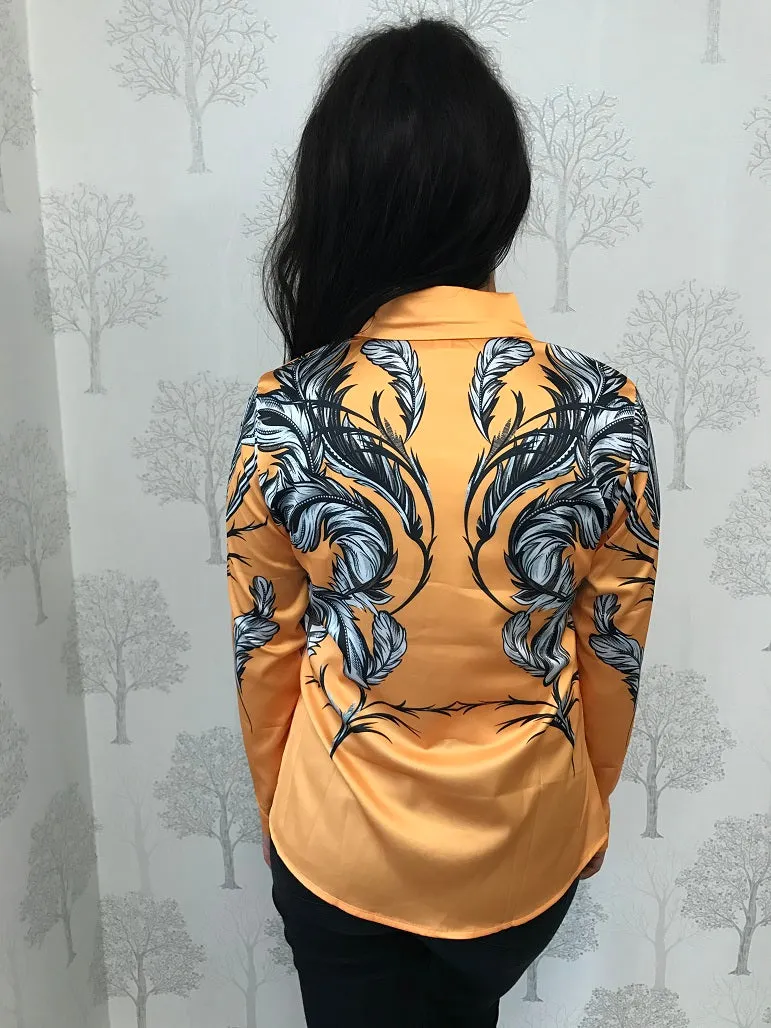 Hattie Yellow Floral Print Long Sleeve Blouse