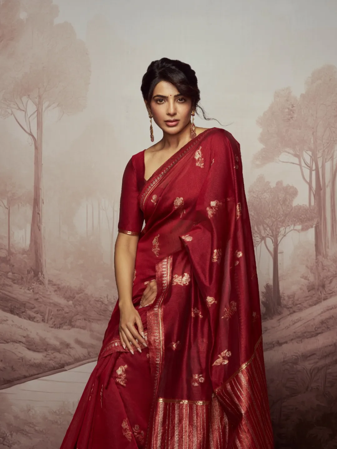 Heer Zari Red Saree