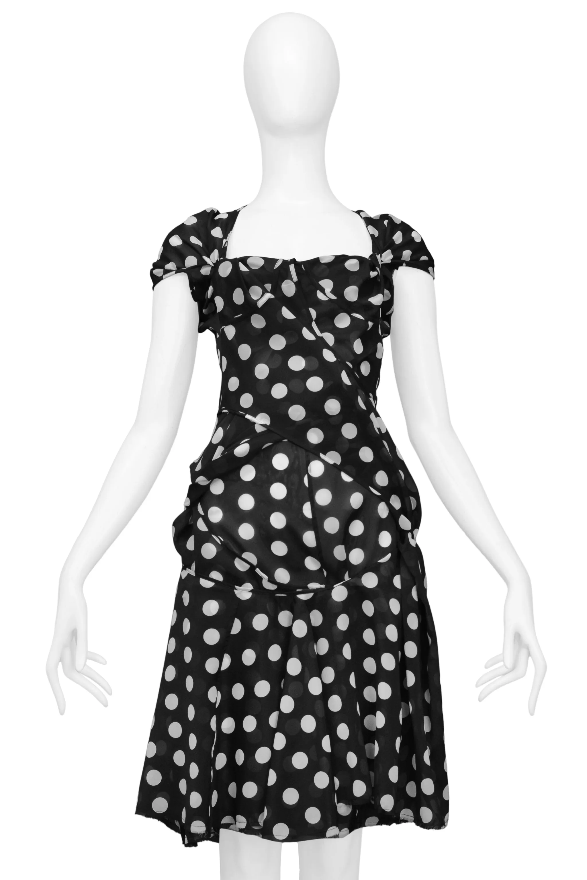 JUNYA WATANABE  BLACK & WHITE POLKA DOT CONCEPT DRESS 2004