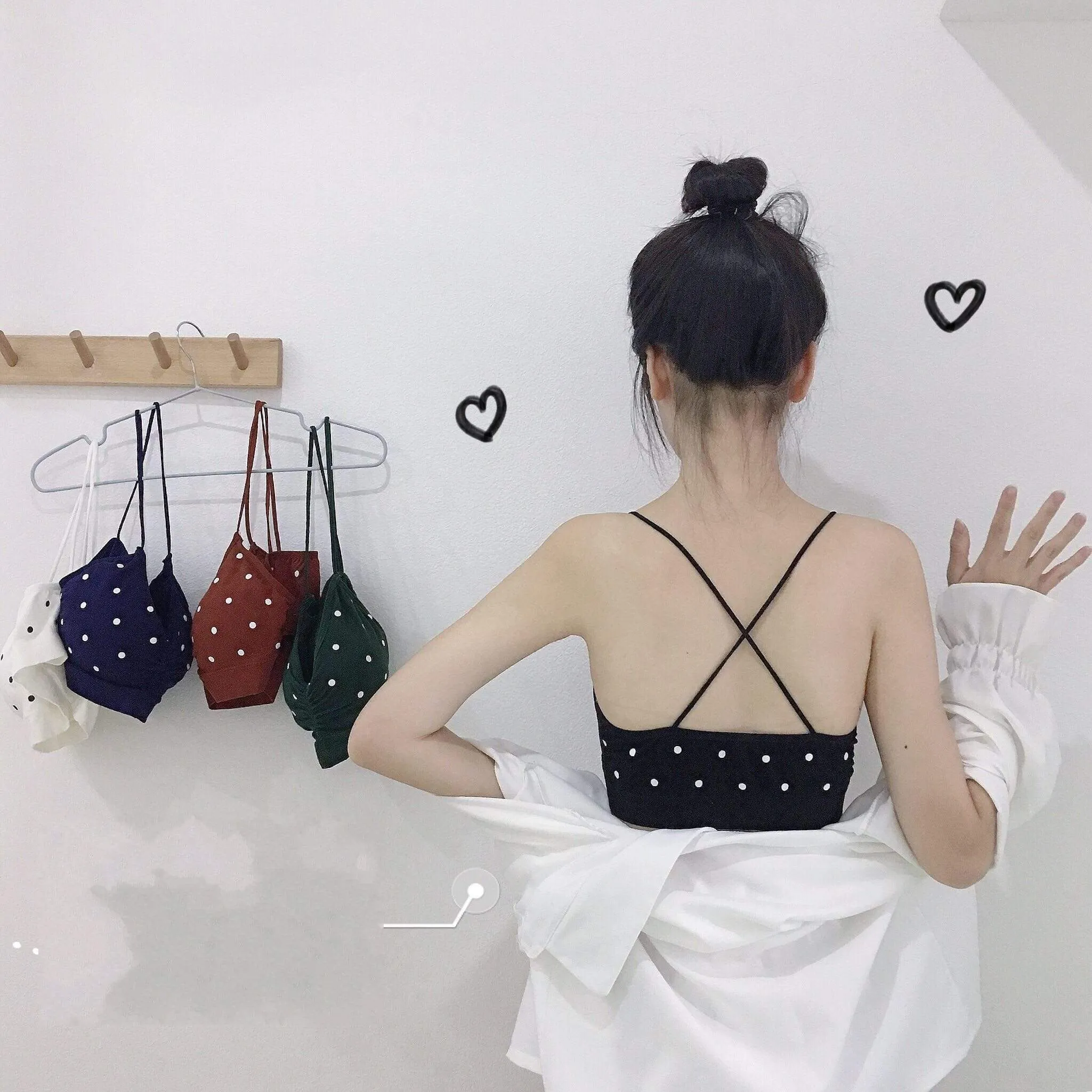 Kawaii Beauty Back Polka dot Crop Top