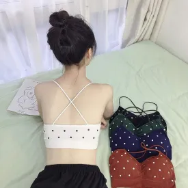 Kawaii Beauty Back Polka dot Crop Top