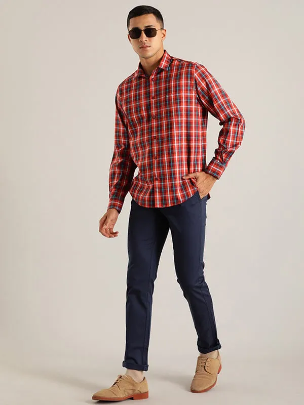 Men Checked Full Sleeve Cotton Blend Shirt