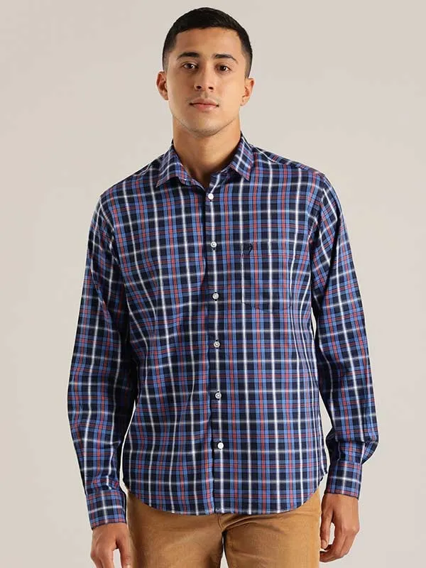 Men Checked Full Sleeve Cotton Blend Shirt