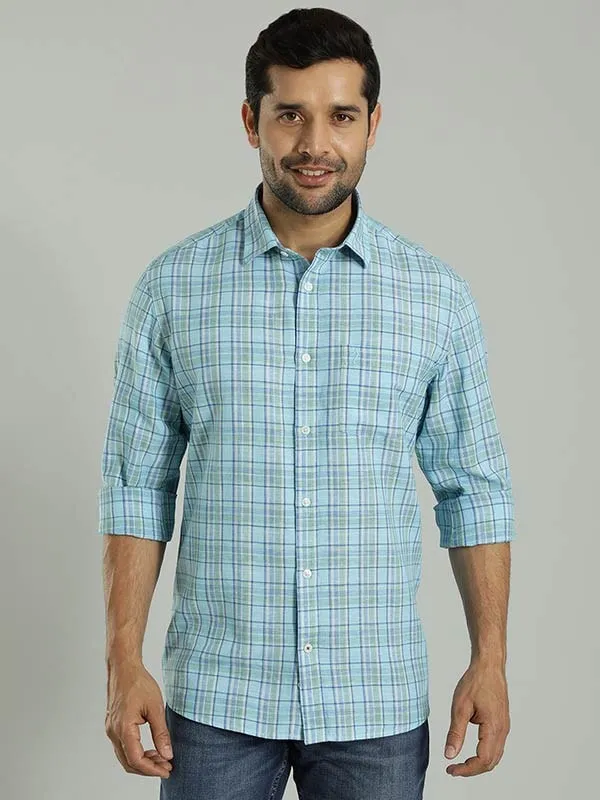 Men Checked Full Sleeve Cotton Blend Shirt