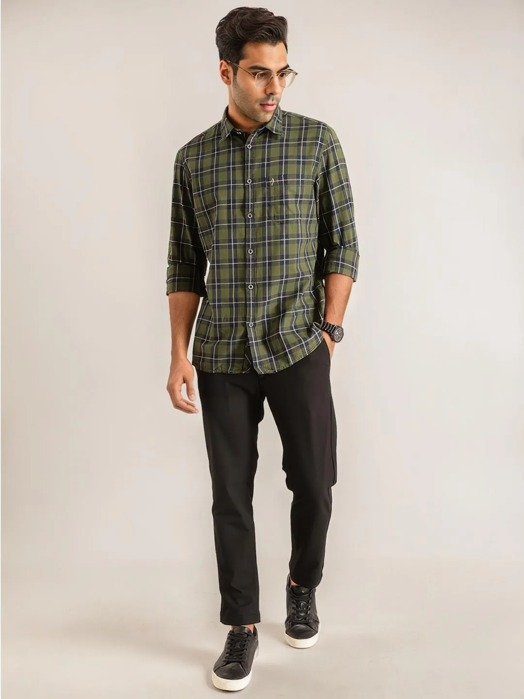 Men Checked Full Sleeve Cotton Shirt