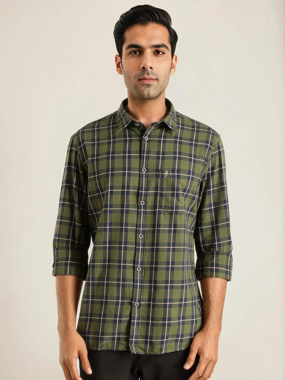 Men Checked Full Sleeve Cotton Shirt