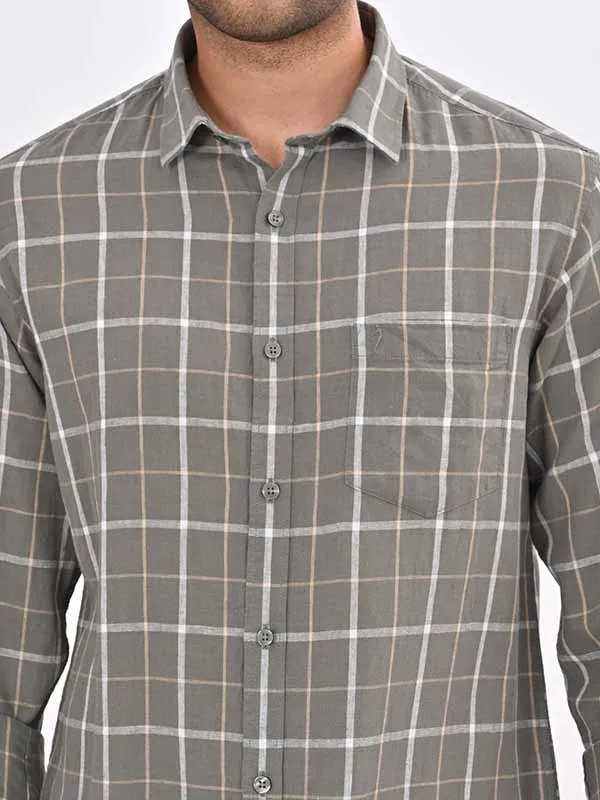 Men Checked Full Sleeve Linen Blend Shirt