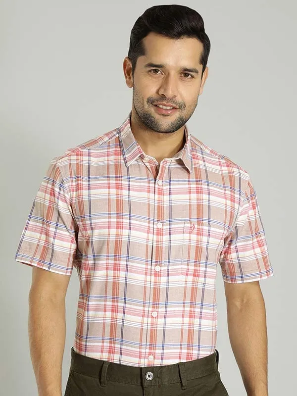 Men Checked Half Sleeve Cotton Shirt