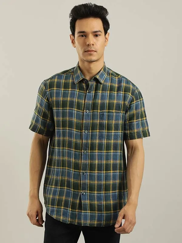 Men Checked Half Sleeve Cotton Shirt