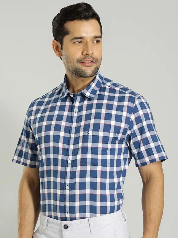 Men Checked Half Sleeve Cotton Shirt