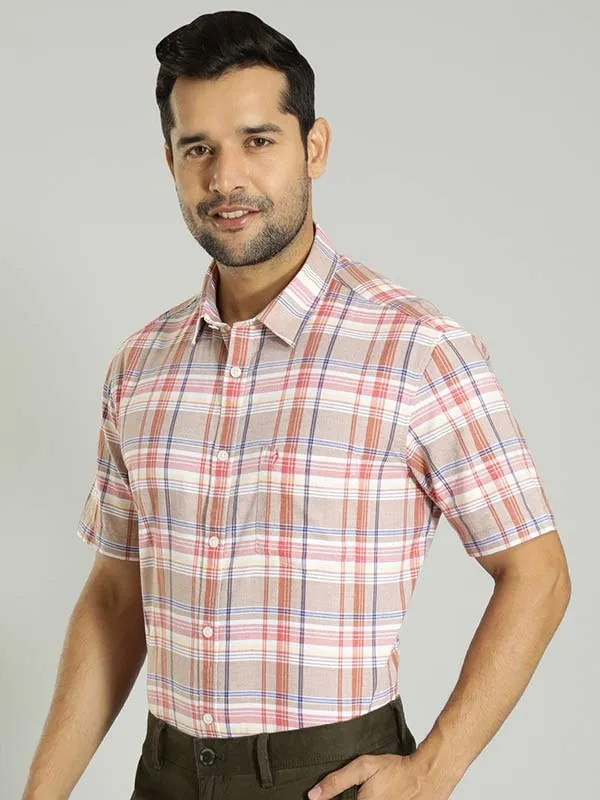 Men Checked Half Sleeve Cotton Shirt