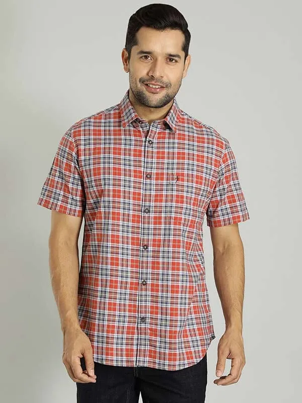 Men Checked Half Sleeve Cotton Shirt