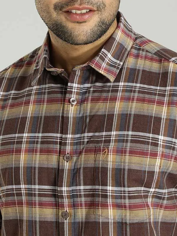 Men Checked Half Sleeve Cotton Shirt