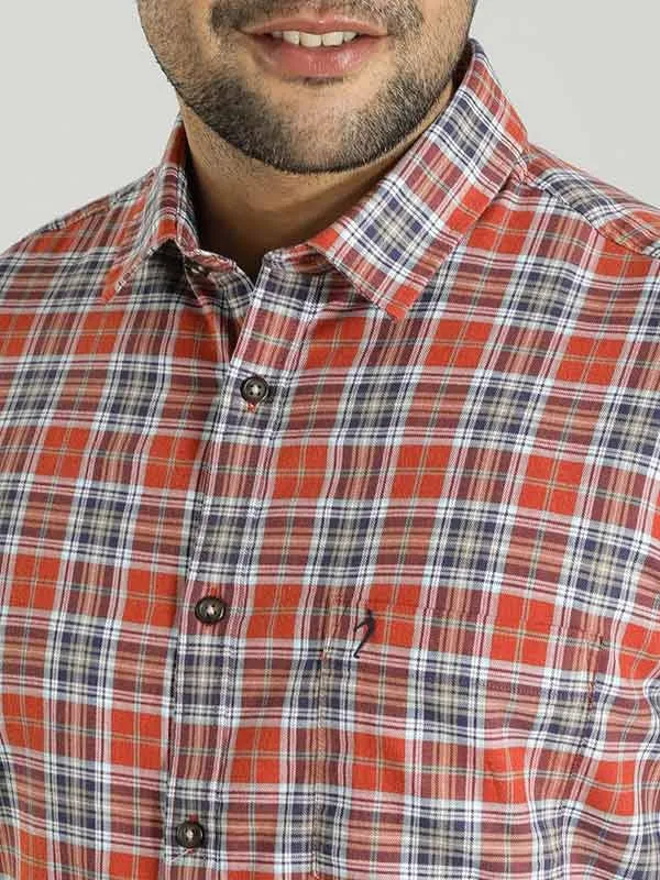 Men Checked Half Sleeve Cotton Shirt