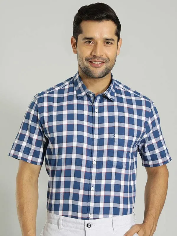 Men Checked Half Sleeve Cotton Shirt