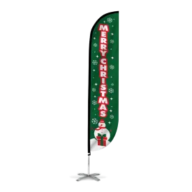 Merry Christmas Feather Flag