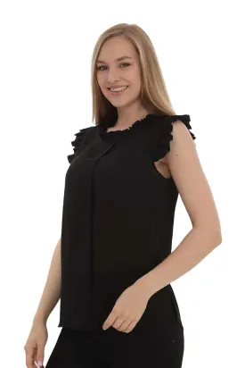 Mock Neck Elegant Blouse Top for Women Summer Dressy Casual Chiffon Top for Women