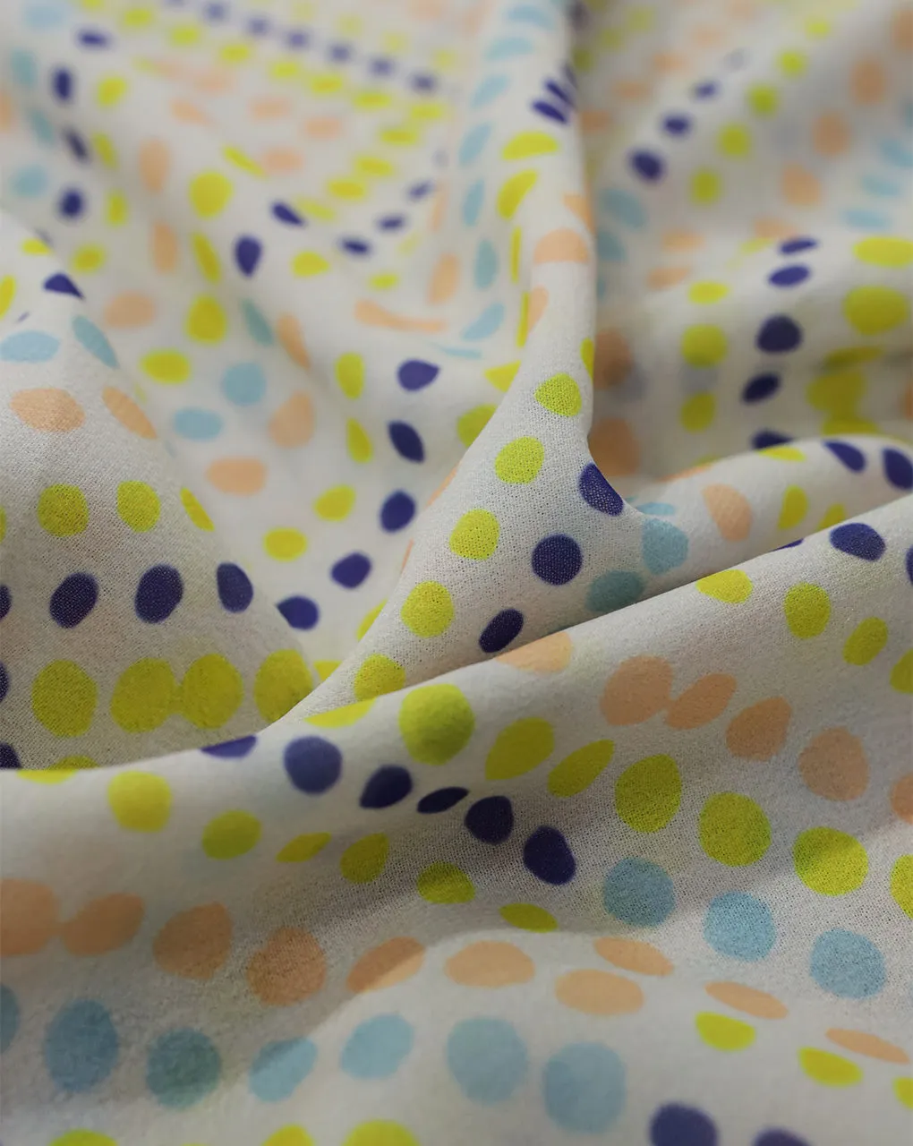 MULTICOLOR POLKA DOTS DESIGN DIGITAL PRINTED FABRIC