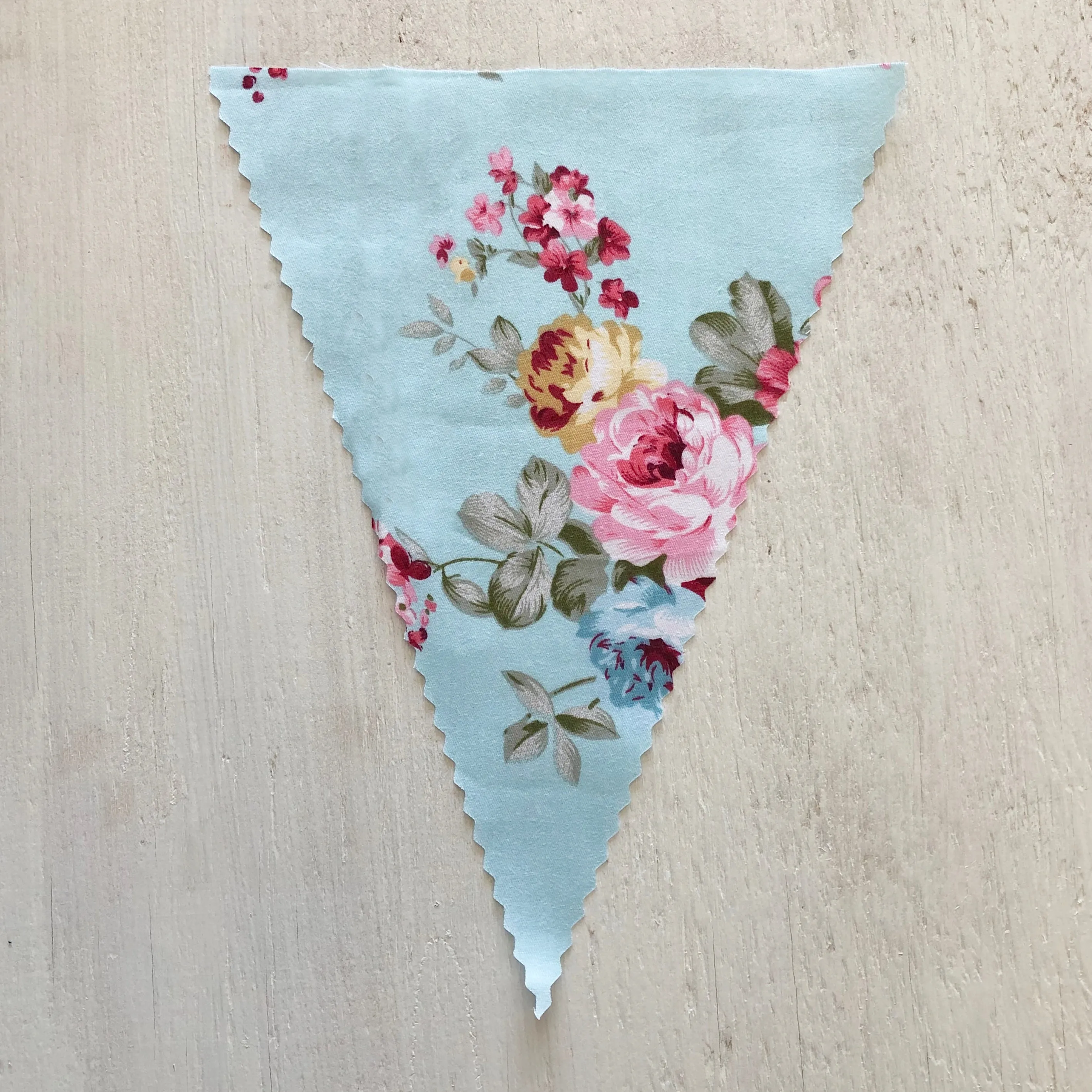 Pastel Floral on Blue Flag