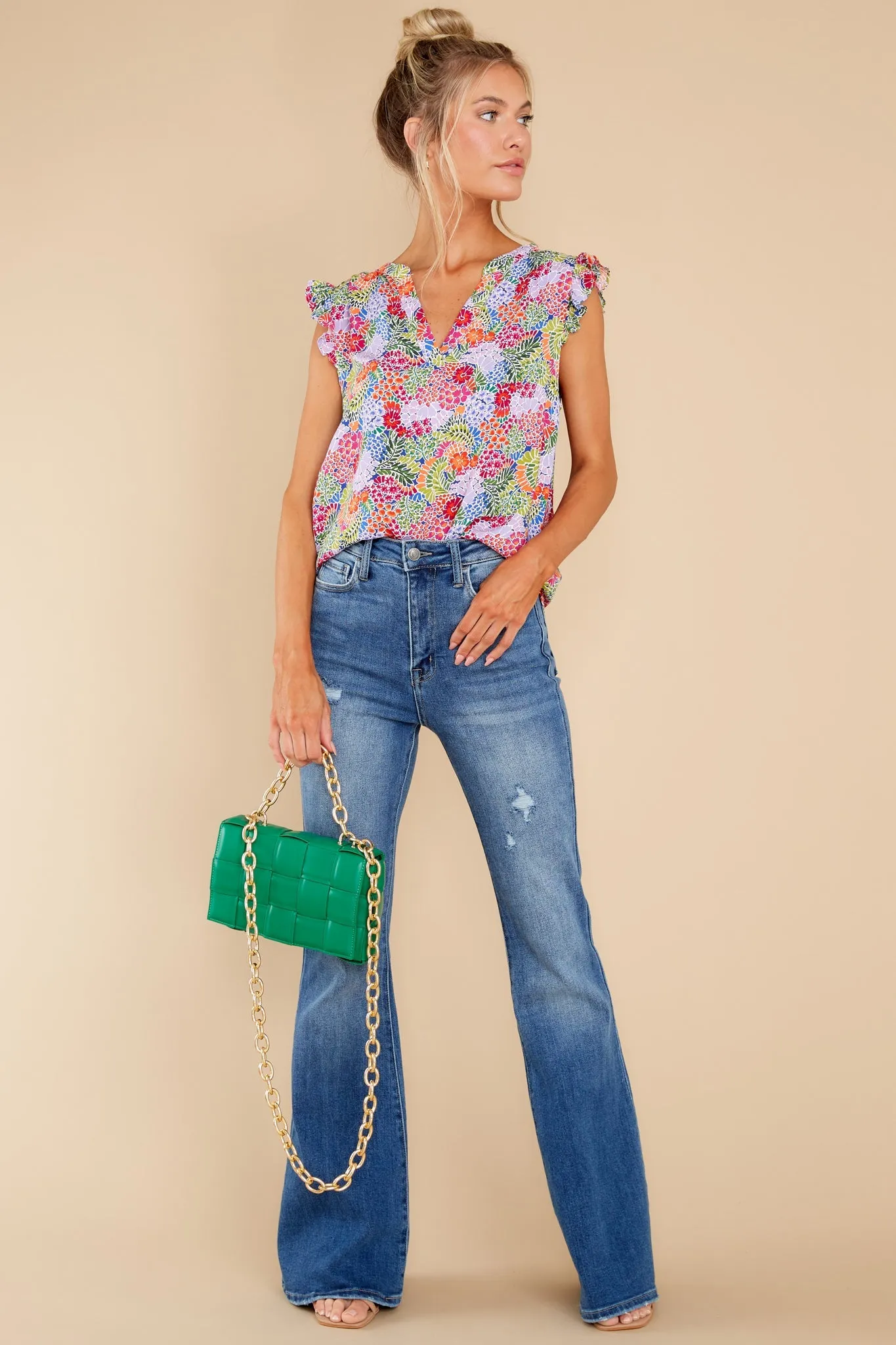 Pick Of The Bunch Lavender Floral Print Top