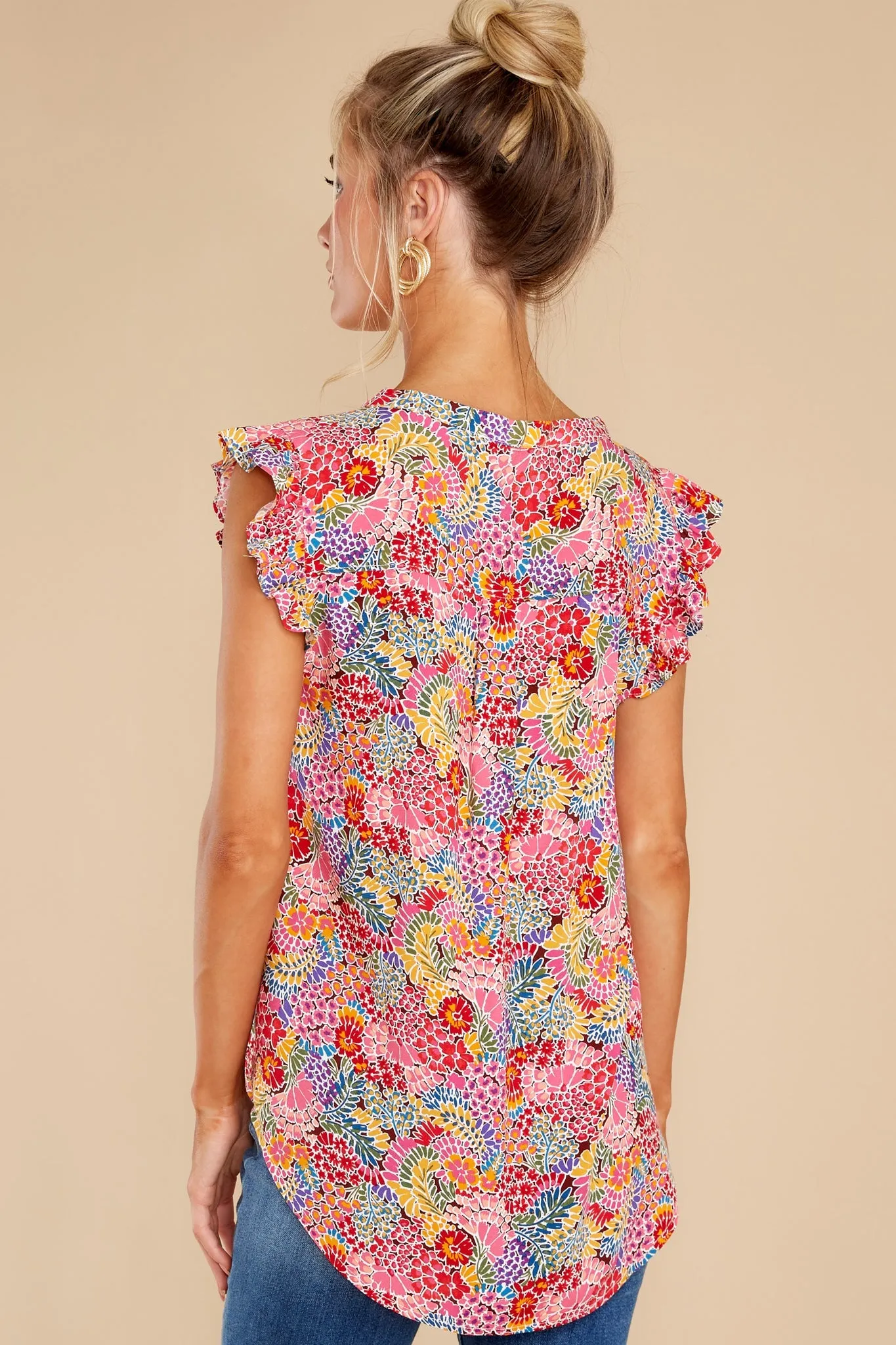 Pick Of The Bunch Pink Floral Print Top