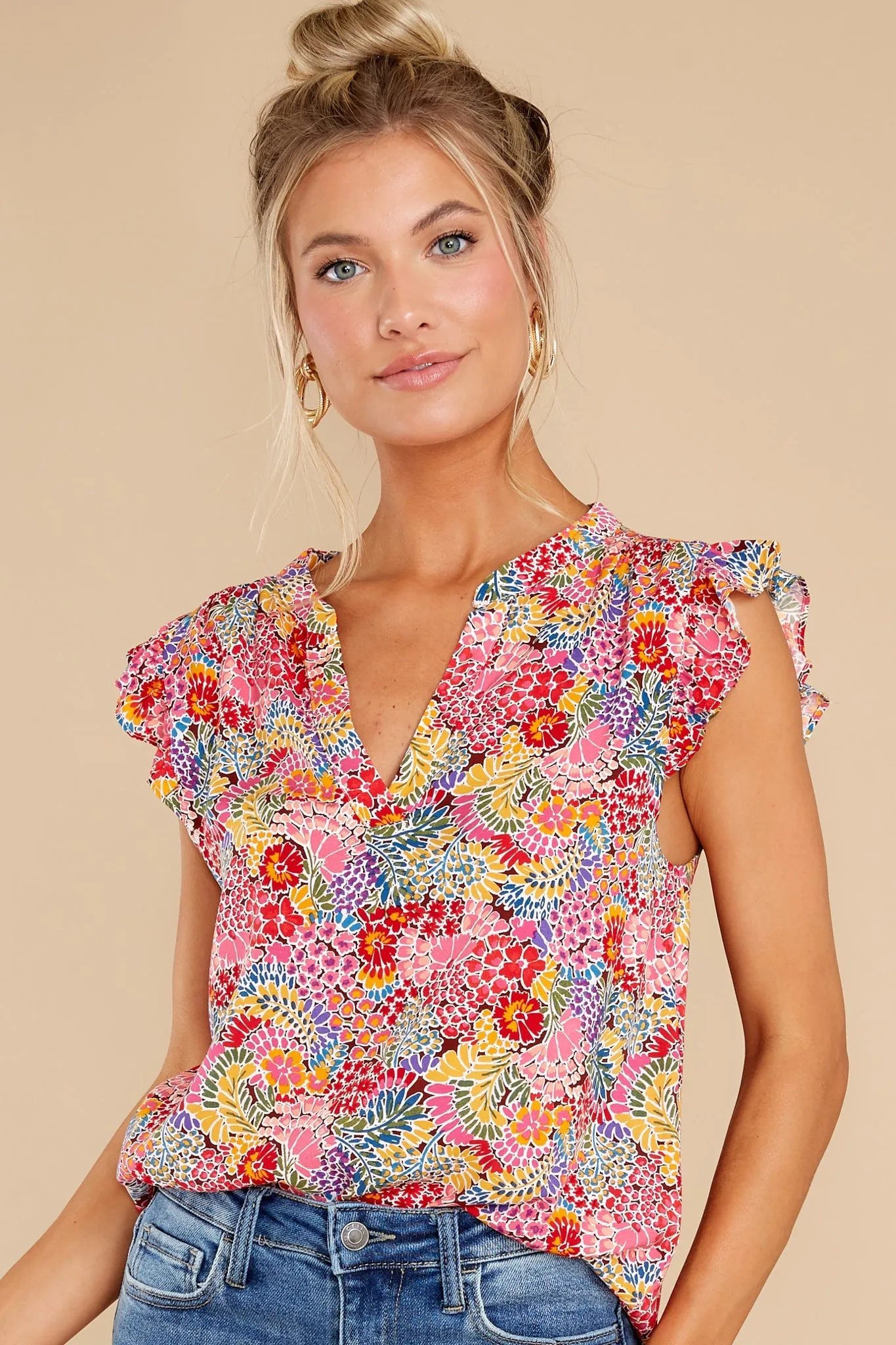 Pick Of The Bunch Pink Floral Print Top