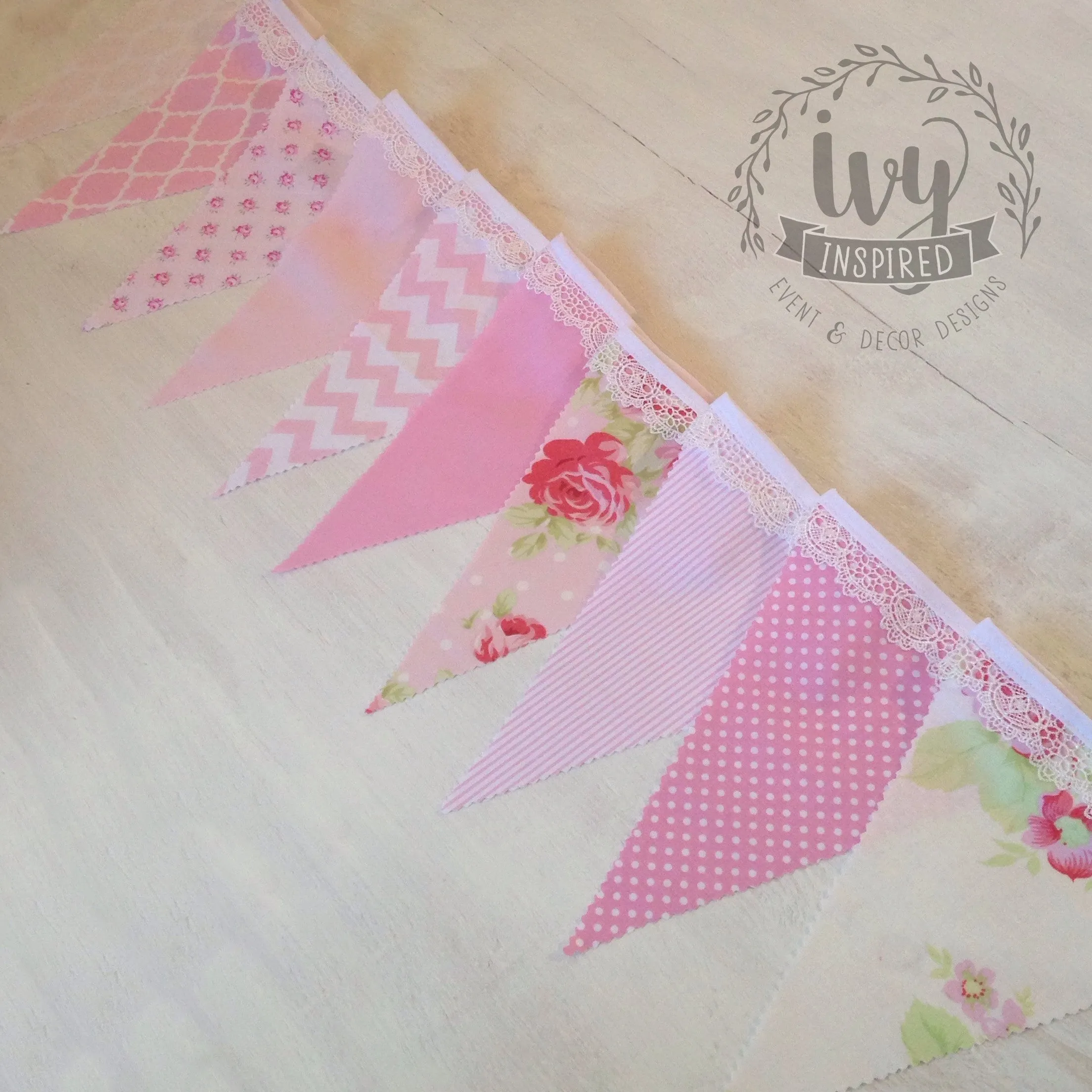 Pink Dot Floral Flag