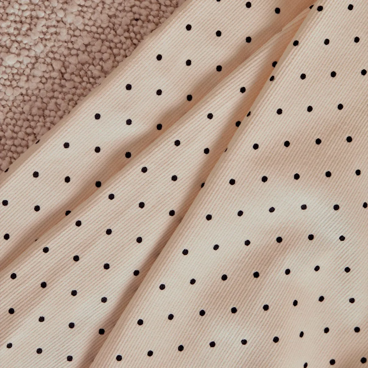 Polka Dot Fine Cord off-white (Corduroy)