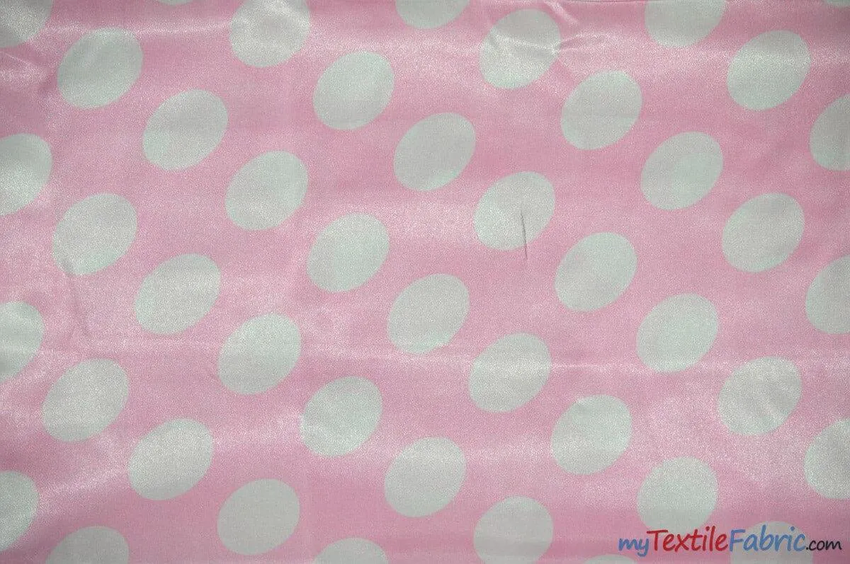 Polka Dot Satin | Soft Satin Polka Dot Charmeuse Fabric | 60" Wide |