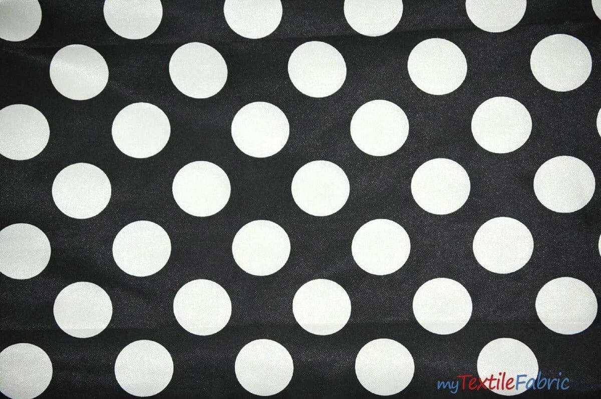 Polka Dot Satin | Soft Satin Polka Dot Charmeuse Fabric | 60" Wide |