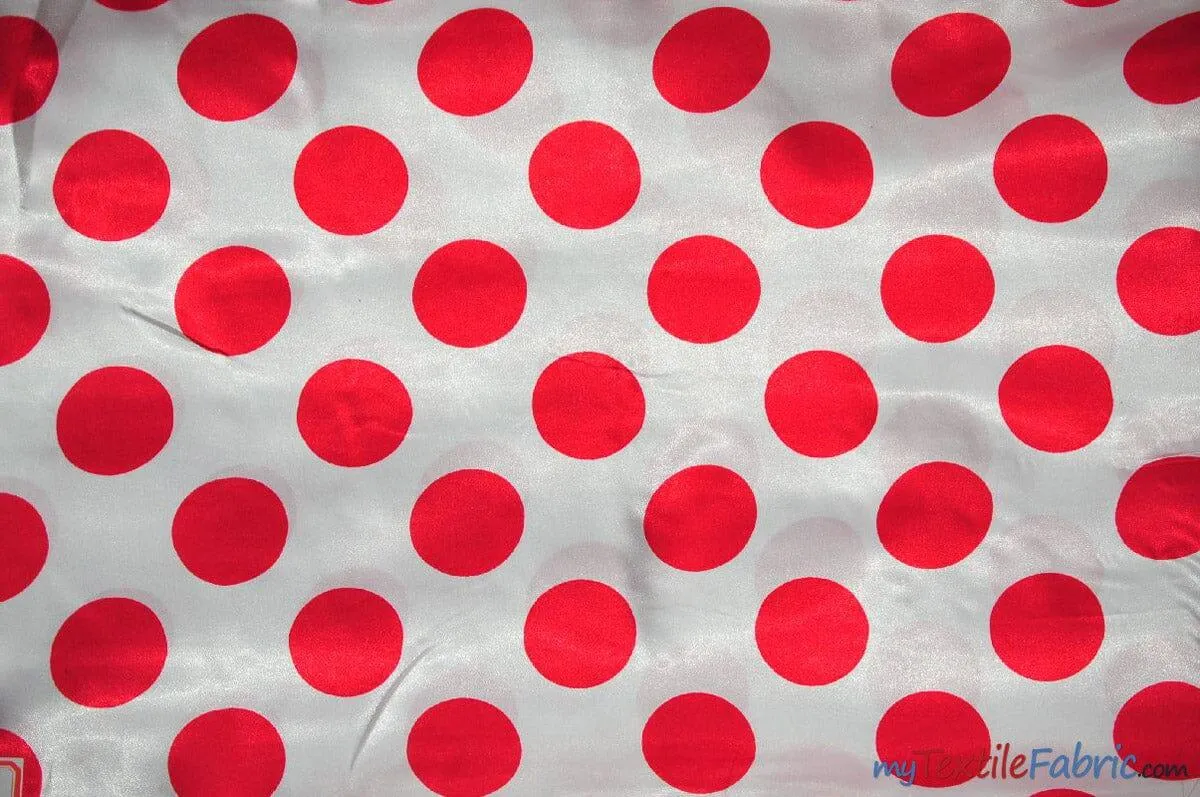 Polka Dot Satin | Soft Satin Polka Dot Charmeuse Fabric | 60" Wide |