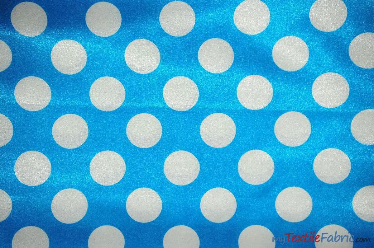 Polka Dot Satin | Soft Satin Polka Dot Charmeuse Fabric | 60" Wide |