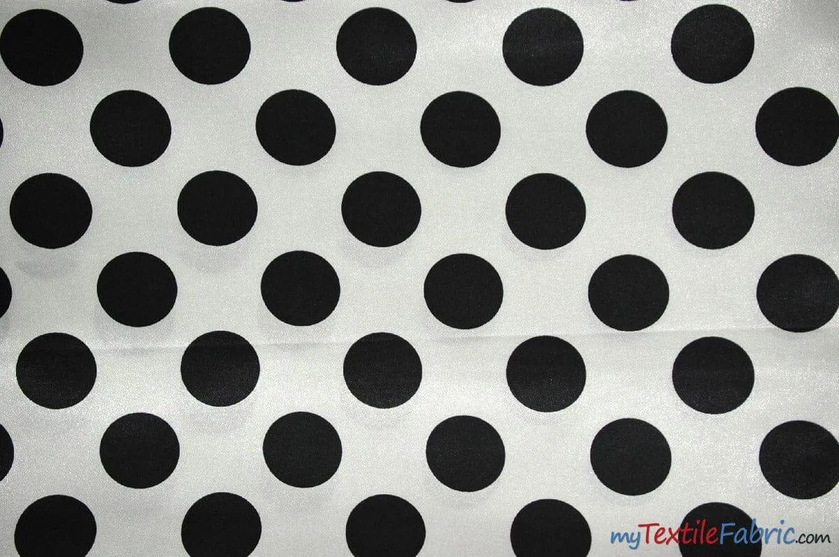 Polka Dot Satin | Soft Satin Polka Dot Charmeuse Fabric | 60" Wide |