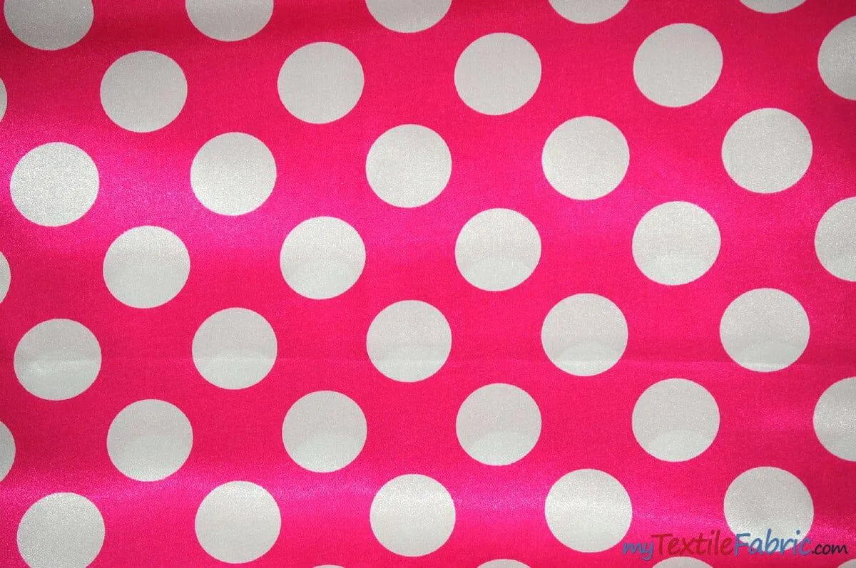 Polka Dot Satin | Soft Satin Polka Dot Charmeuse Fabric | 60" Wide |