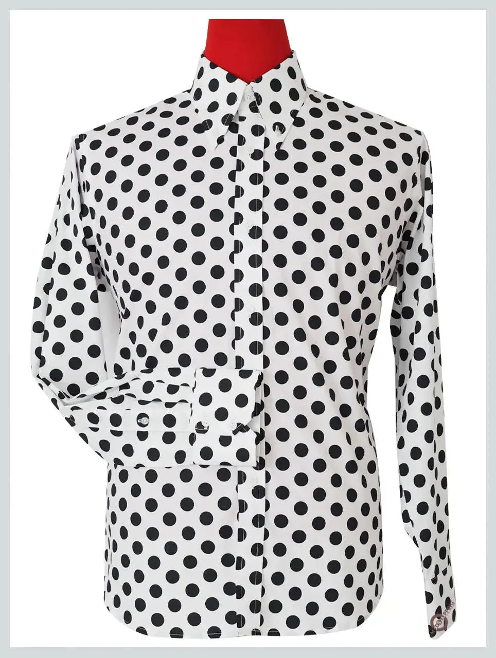 Polka Dot Shirt | Medium Dot Black Dot In White Shirt For Man