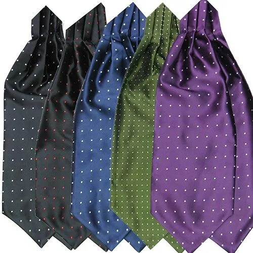 Polka Dot Silk Ascot Tie