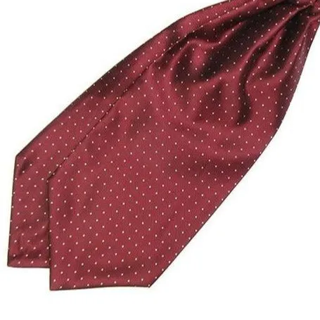 Polka Dot Silk Ascot Tie