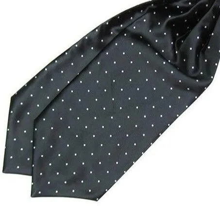 Polka Dot Silk Ascot Tie