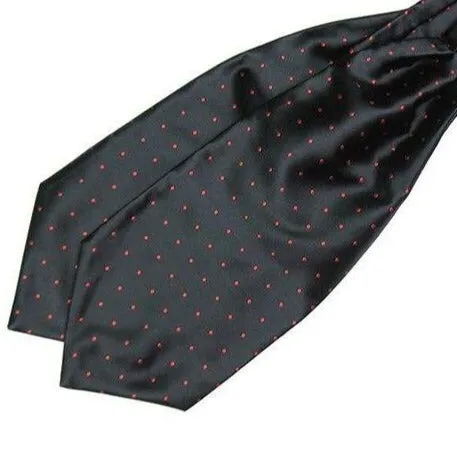 Polka Dot Silk Ascot Tie