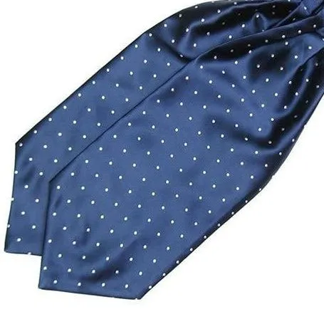 Polka Dot Silk Ascot Tie