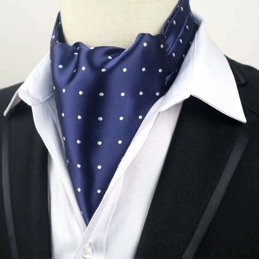 Polka Dot Silk Ascot Tie